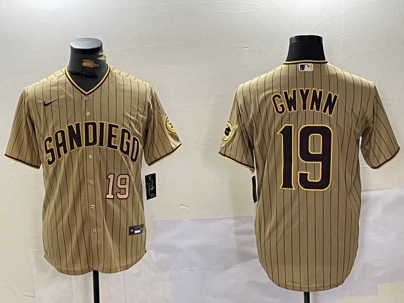 Men's San Diego Padres #19 Tony Gwynn Khaki Team Logo Cool Base Jerseys,We sell and wholesale Men's San Diego Padres #19 Tony Gwynn Khaki Team Logo Cool Base Jerseys on line form chian!